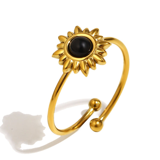 Solara's Sun Ring In Black