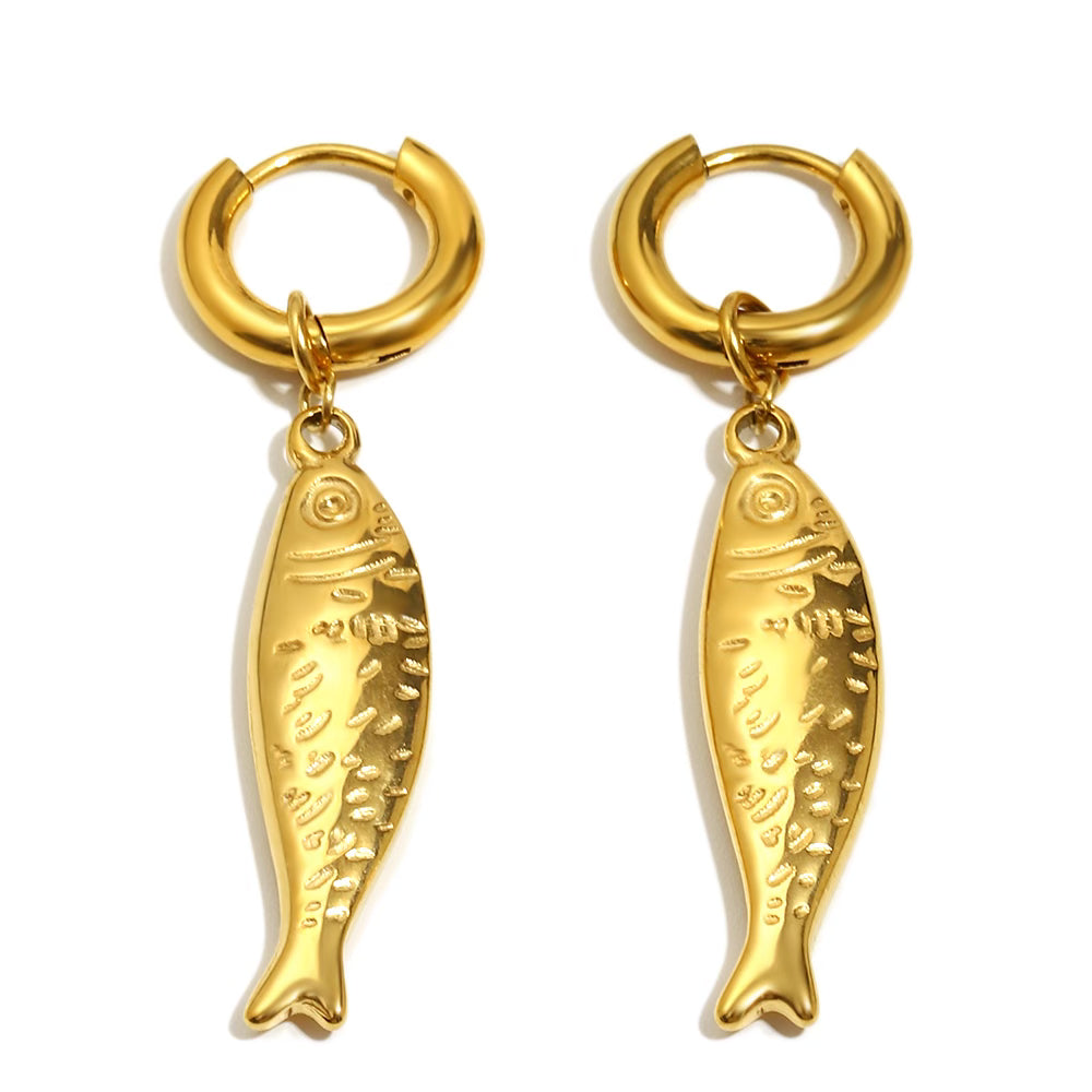 Mira's Fish Earrings In Gold