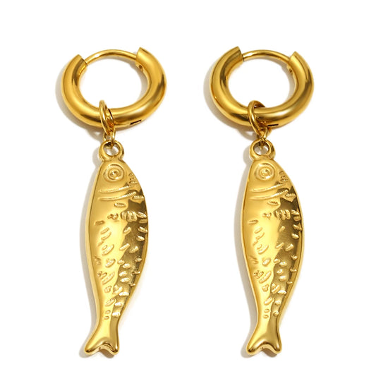 Mira's Fish Earrings In Gold