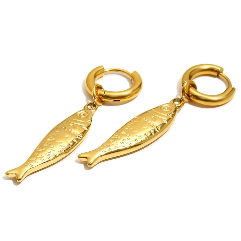 Mira's Fish Earrings In Gold