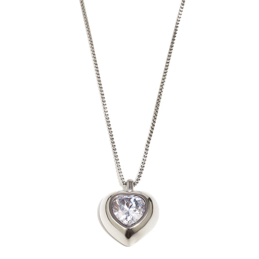 Melina's Heart Necklace In Silver