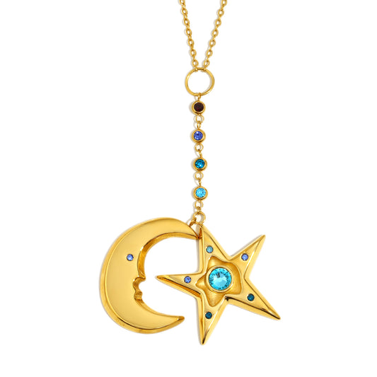Cecily's Sea Star and Moon Necklace