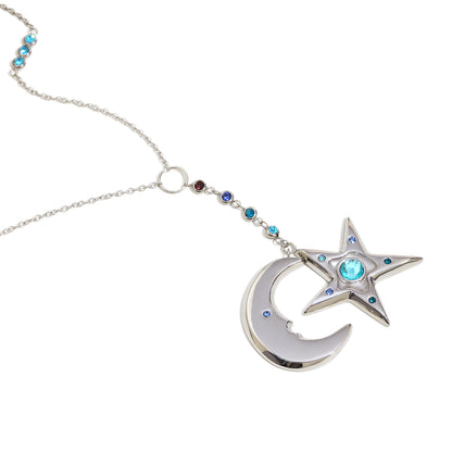 Cecily's Sea Star and Moon Necklace In Silver