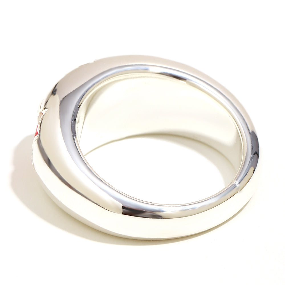 Sophie's Red Gemstone Ring In Silver