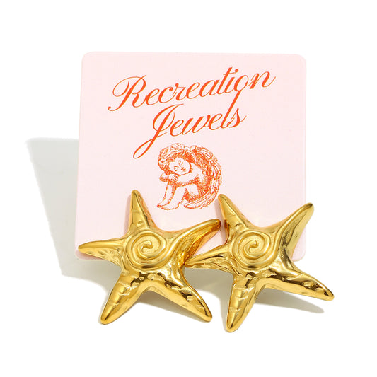 Pia's Starfish Earrings In Gold