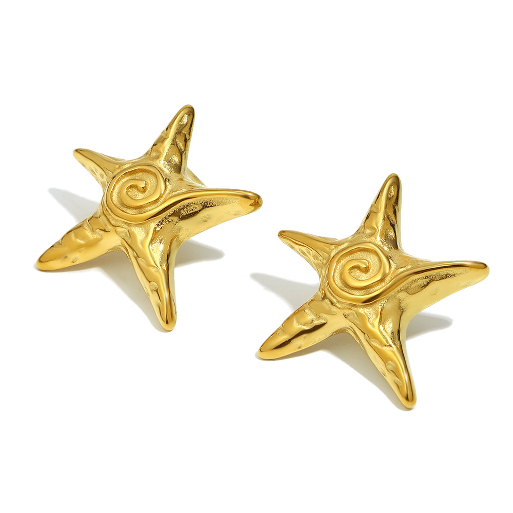 Pia's Starfish Earrings In Gold