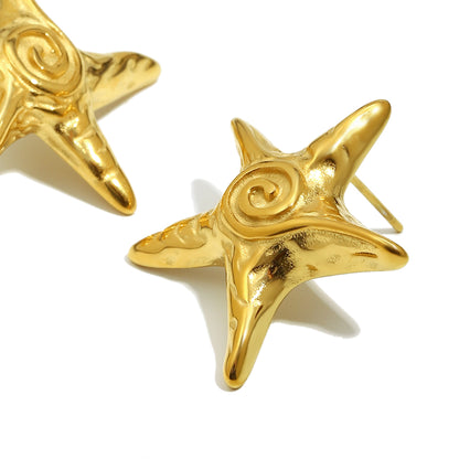 Pia's Starfish Earrings In Gold