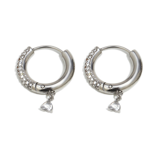 Ramona's Gemstone Huggies In Silver