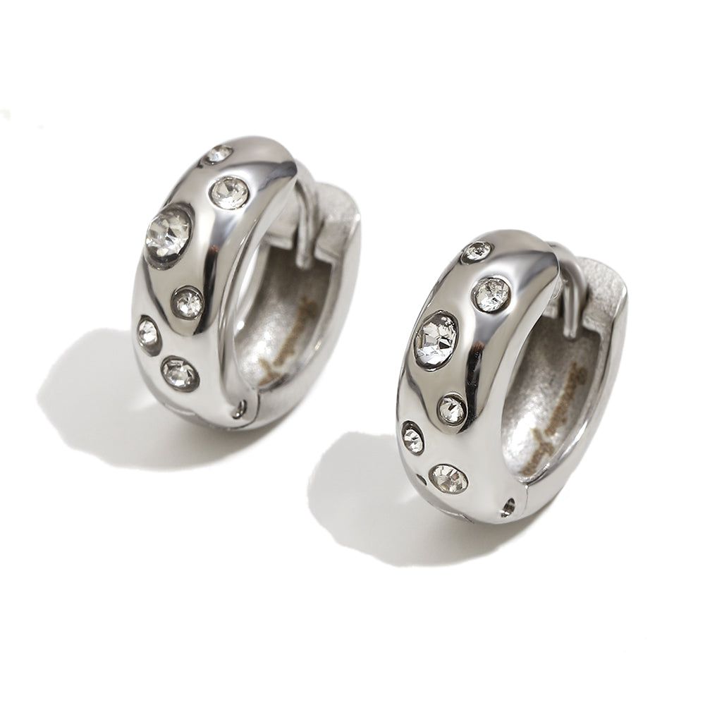 Alyna's White Hoops In Silver