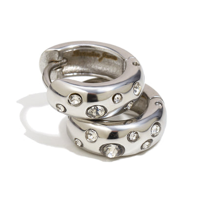 Alyna's White Hoops In Silver