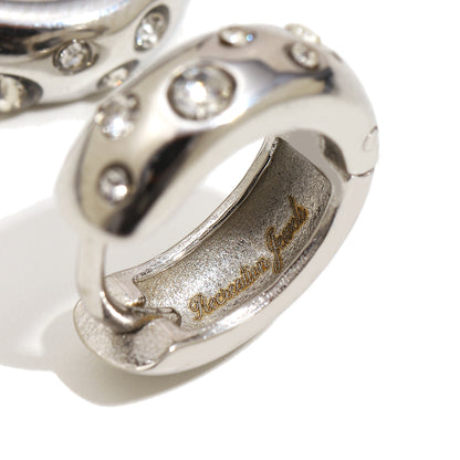 Alyna's White Hoops In Silver