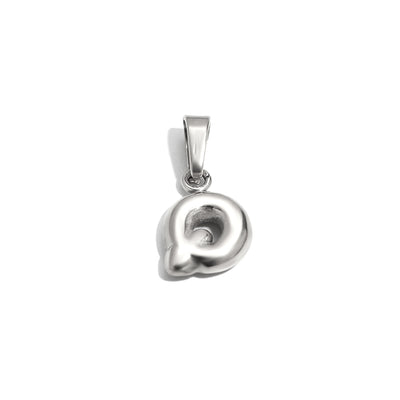 Silver Bubble Letter Charm - Q