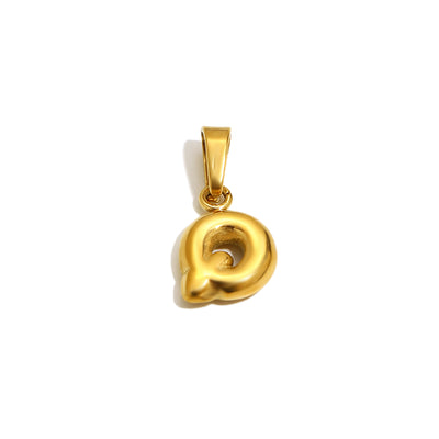 Gold Bubble Letter Charm - Q