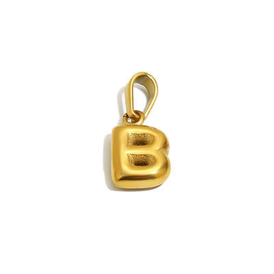 Gold Bubble Letter Charm - B