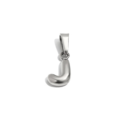 Silver Bubble Letter Charm - J