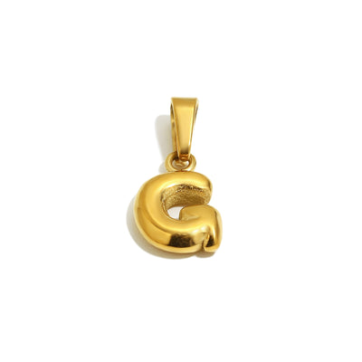 Gold Bubble Letter Charm - G