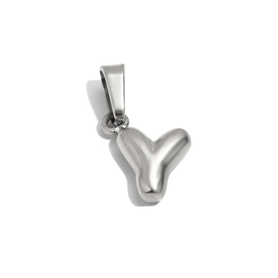 Silver Bubble Letter Charm - Y