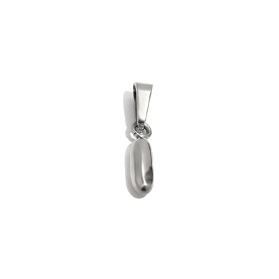 Silver Bubble Letter Charm - I