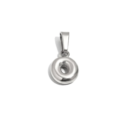 Silver Bubble Letter Charm - O