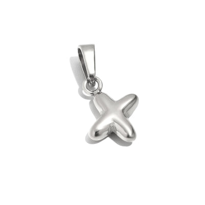 Silver Bubble Letter Charm - X