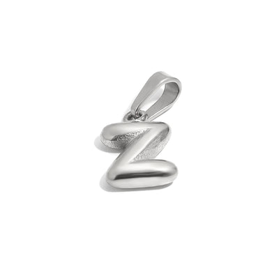 Silver Bubble Letter Charm - Z