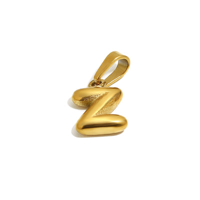 Gold Bubble Letter Charm - Z