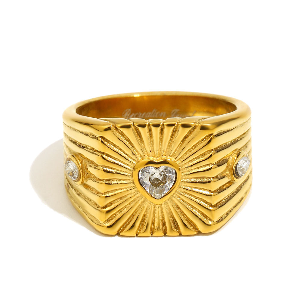 Heather's Heart Ring In Gold And White