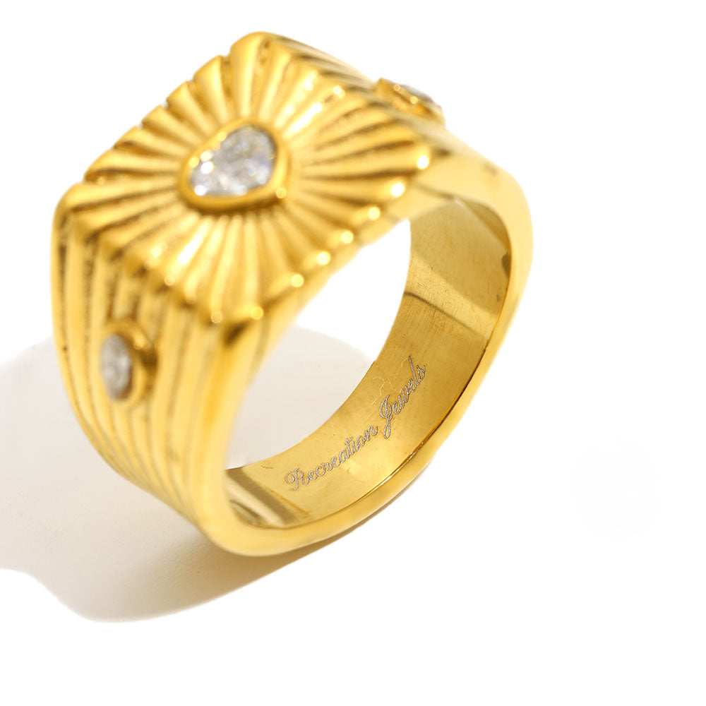 Heather's Heart Ring In Gold And White