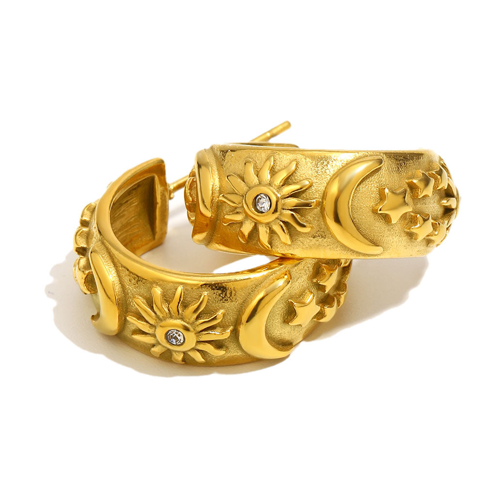 Maria's gold celestial earrings