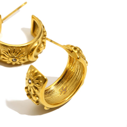 Maria's gold celestial earrings