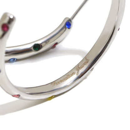 Zoe's Gemstone Hoops In Silver