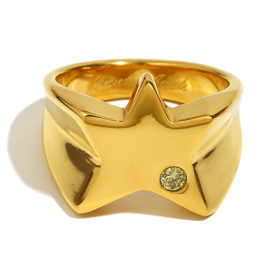 Cecily's Star Ring In Green