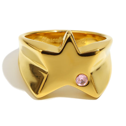 Cecily's Star Ring In Pink