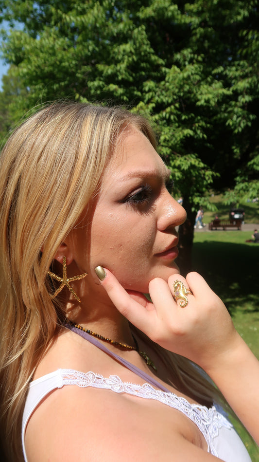 Isla's Pink Seahorse Ring