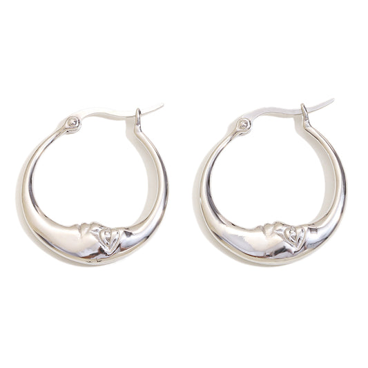 Selene's Moon Hoops In Silver