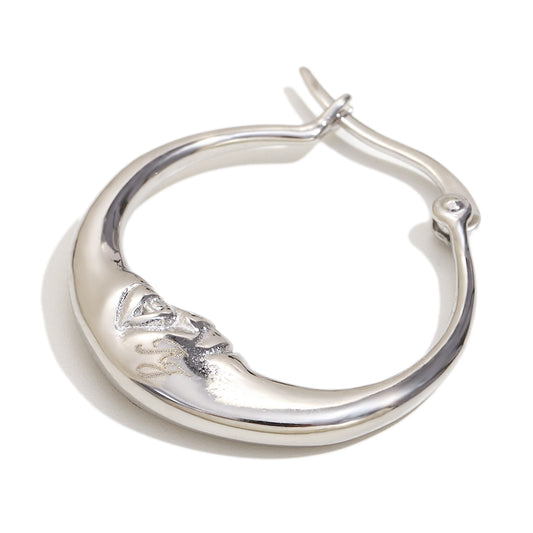 Selene's Moon Hoops In Silver