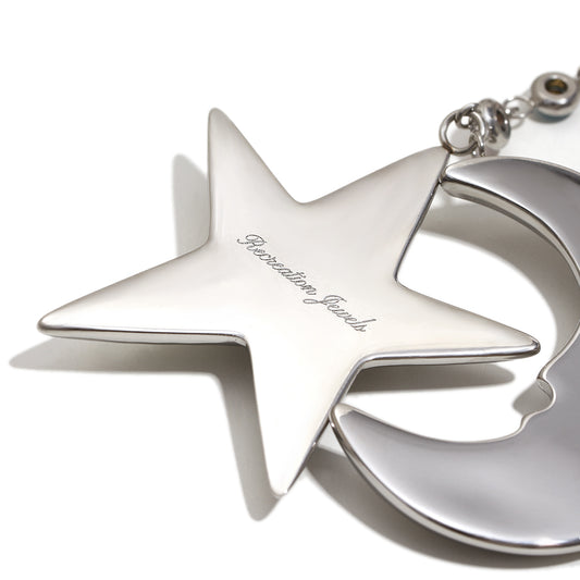 Cecily's Summer Star And Moon Necklace In Silver