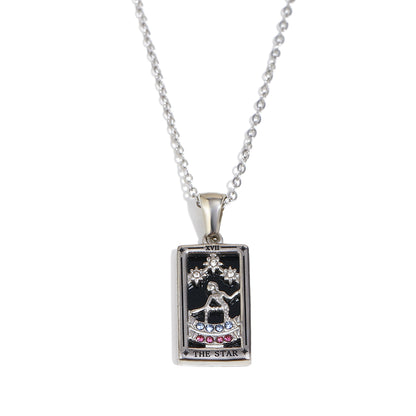 The Star Tarot Card Necklace In Silver