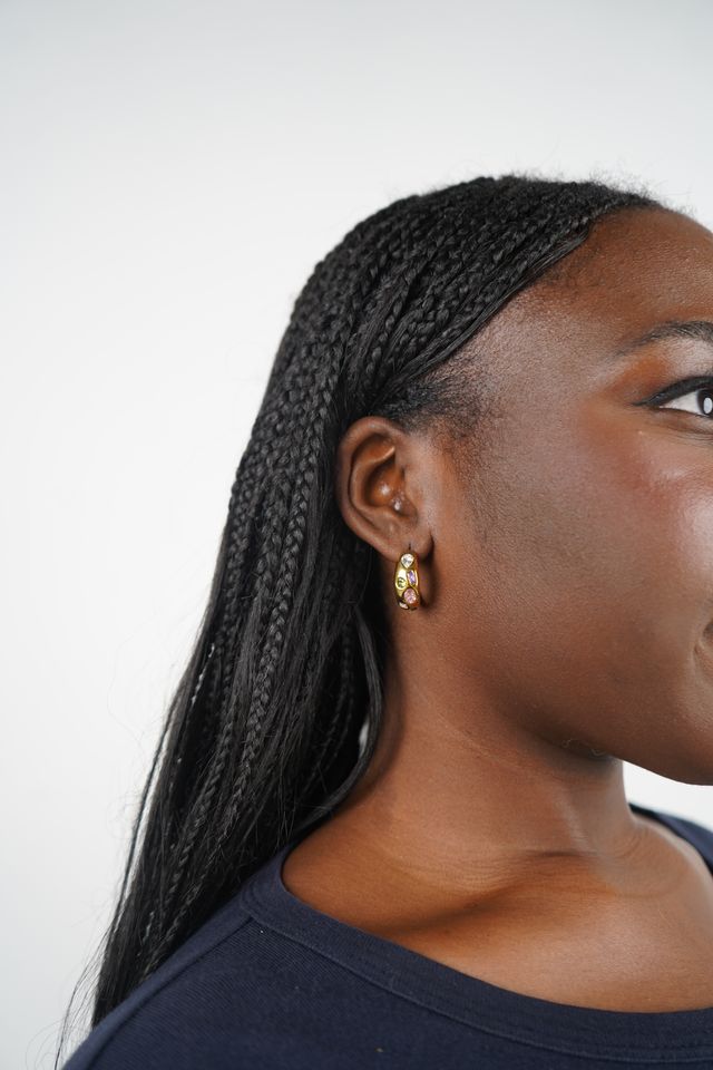 Emma’s multicolored gold hoops