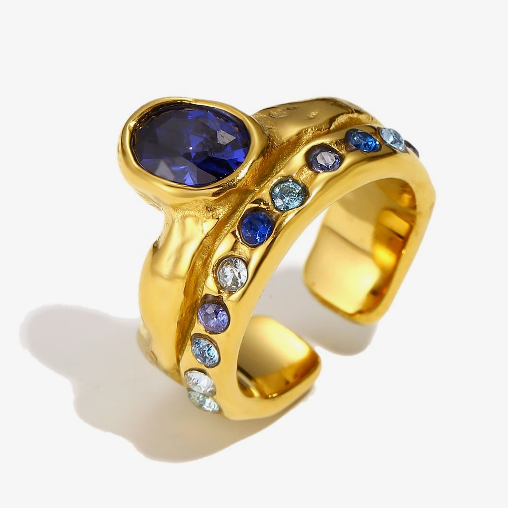 Paloma's Navy Ring In Gold