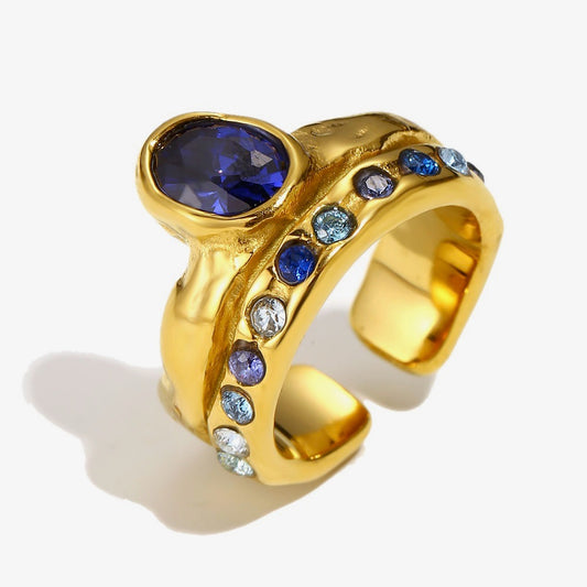 Paloma's Navy Ring In Gold