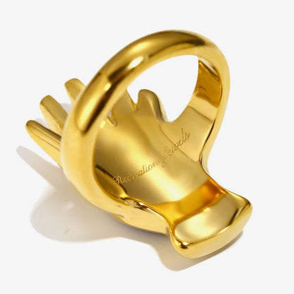 Meredith's Blue Palm Ring In Gold