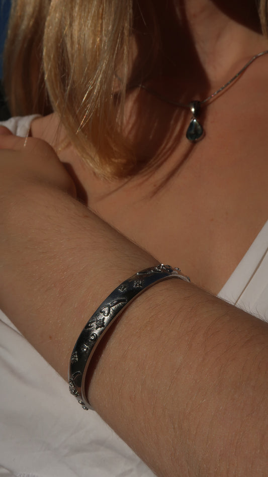 Chiara's Heart Bangle in Silver