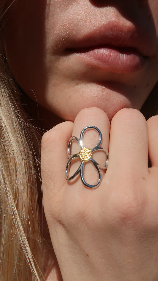 Colette's Flower Ring in Silver