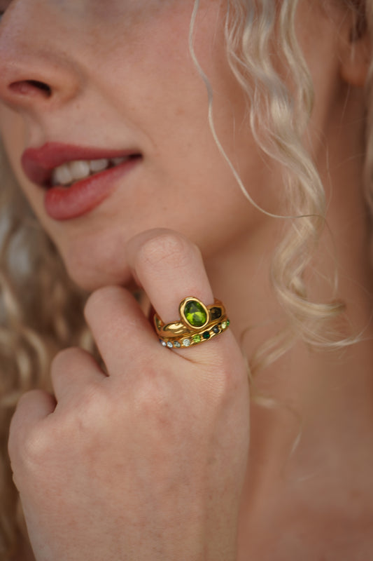 Paloma's Green Ring In Gold