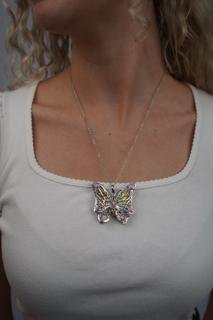 Natalia's butterfly necklace in silver