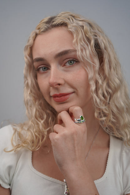 Paloma’s Green Ring In Silver