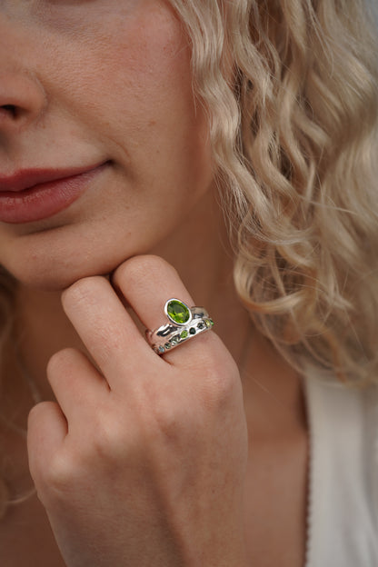 Paloma’s Green Ring In Silver