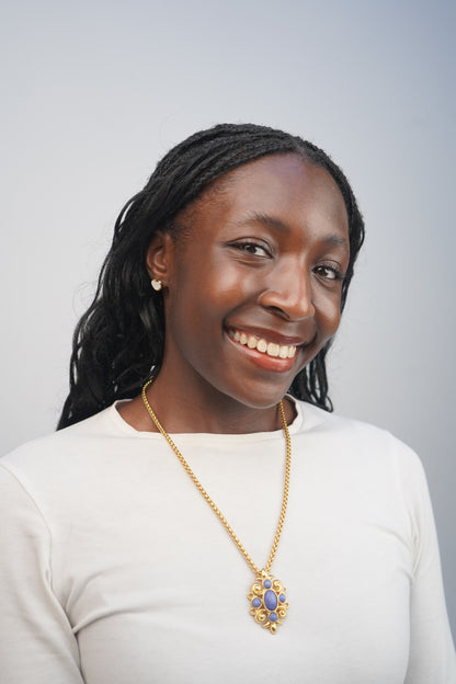 Viola's White Heart Studs