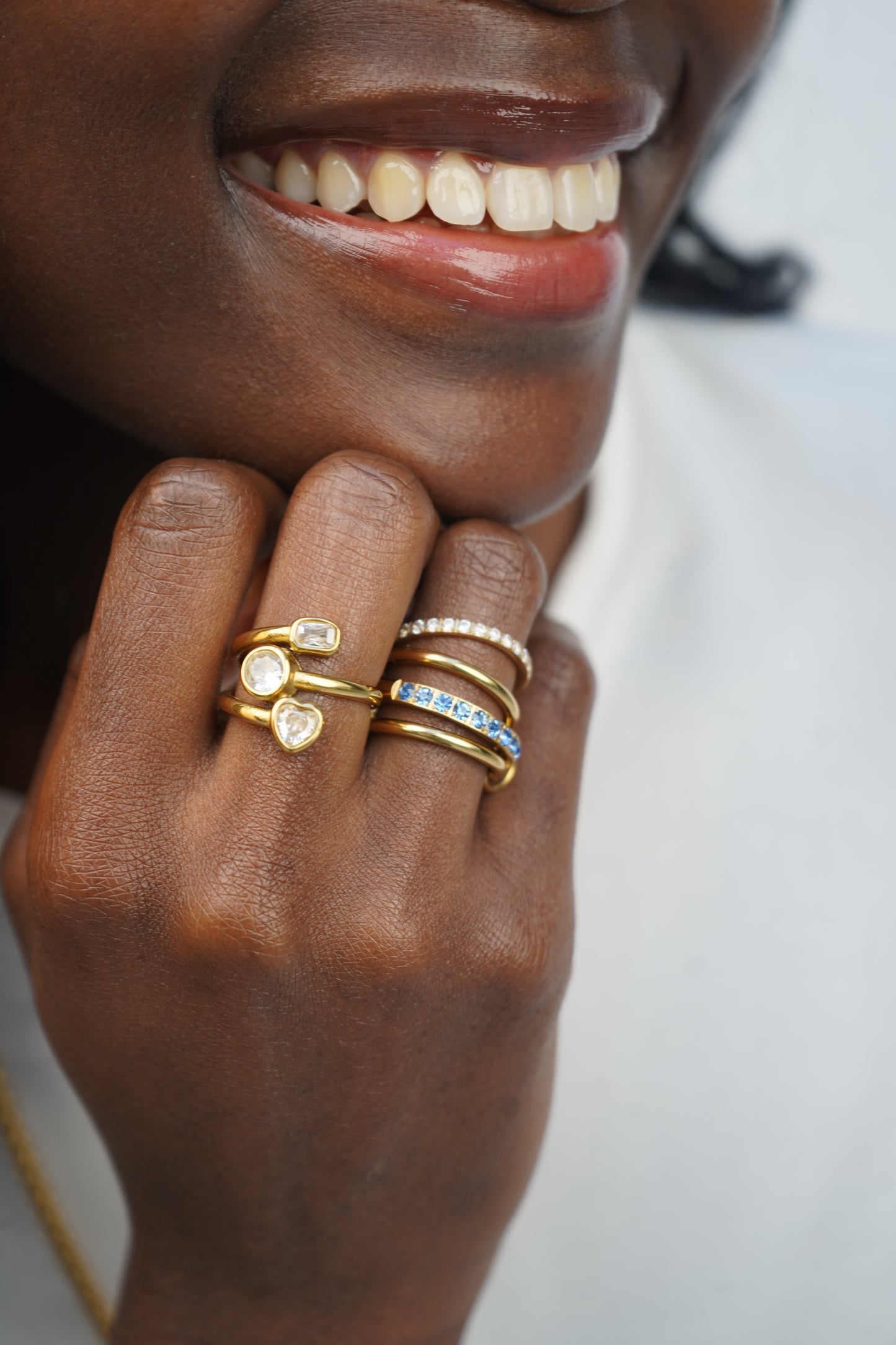 Angelica's Stacked Ring In Blue